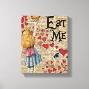 Toile Alice au pays des merveilles me mangent petit pain