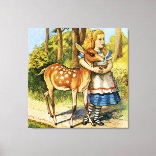 Toile Alice et les cerfs communs au pays des merveilles