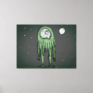Toile Alien à la scène de dessin de paysage lunaire