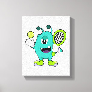 Toile Alien à Tennis avec raquette de tennis