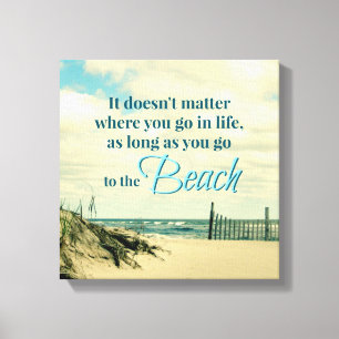TOILE ALLEZ À LA CITATION DE PLAGE AVEC LA BARRIÈRE