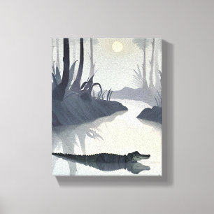 Toile Alligator des Everglades Parc National Aquarelle
