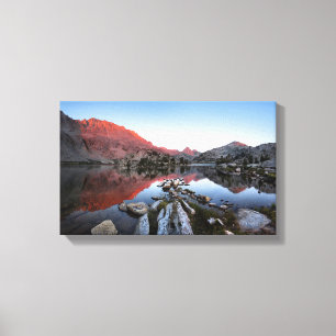 Toile Alpenglow Sunset du lac Evolution - sentier John M