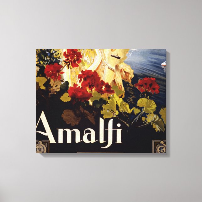 Toile Amalfi Italie Poster de voyage Graphique d'art (Recto)