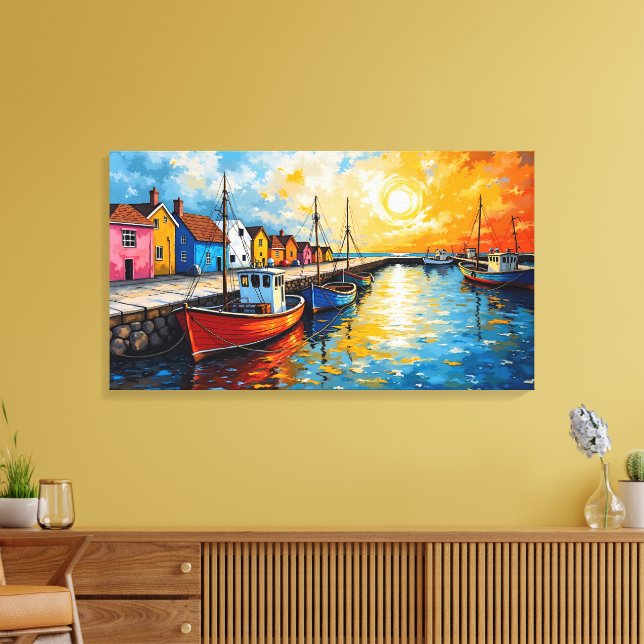 Toile Amarrages Bateaux Canvas Art (Insitu(Salon))