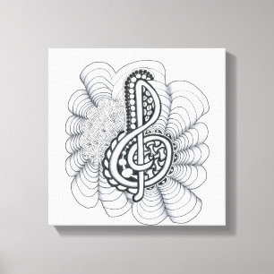 Toile Amateurs de musique Treble Clef Design