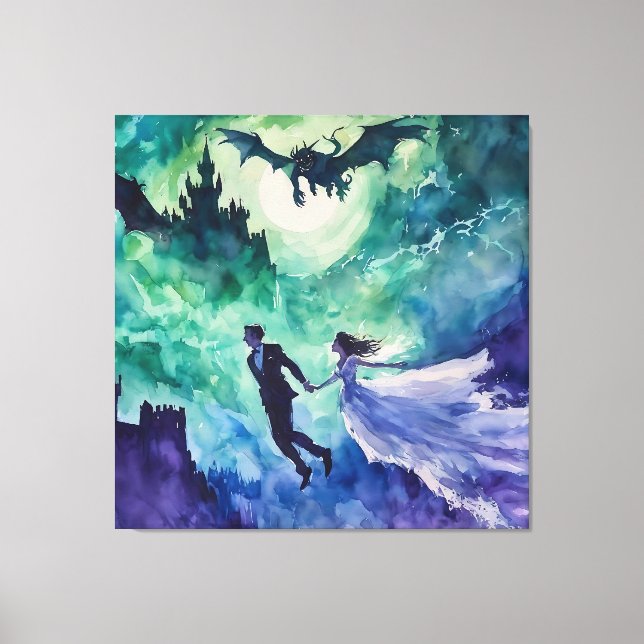 Toile Amateurs de vol - Peinture aquarelle (Recto)