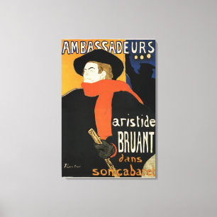 Toile Ambassadeurs Aristide Bruant par Lautrec
