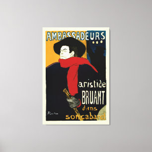 Toile Ambassadeurs, Aristide Bruant par Toulouse Lautrec