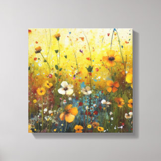 Toile Aménagement paysager aux fleurs jaunes