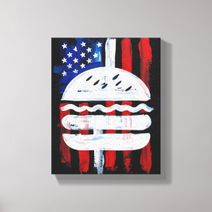 Toile America Burger (Peinture noire n°1)