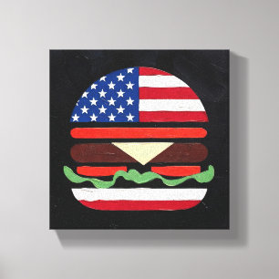 Toile America Burger (Peinture noire n° 4)