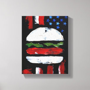 Toile America Burger (Peinture noire n° 7)