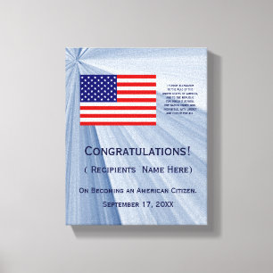 Toile American Citizenship Flag Award de la date par Jan
