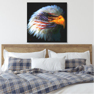 Toile American Eagle & American Flag