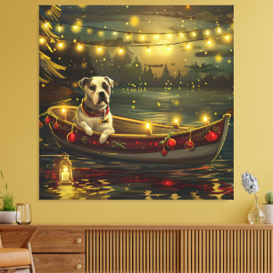 Toile American Staffordshire Noël Festival Voyage