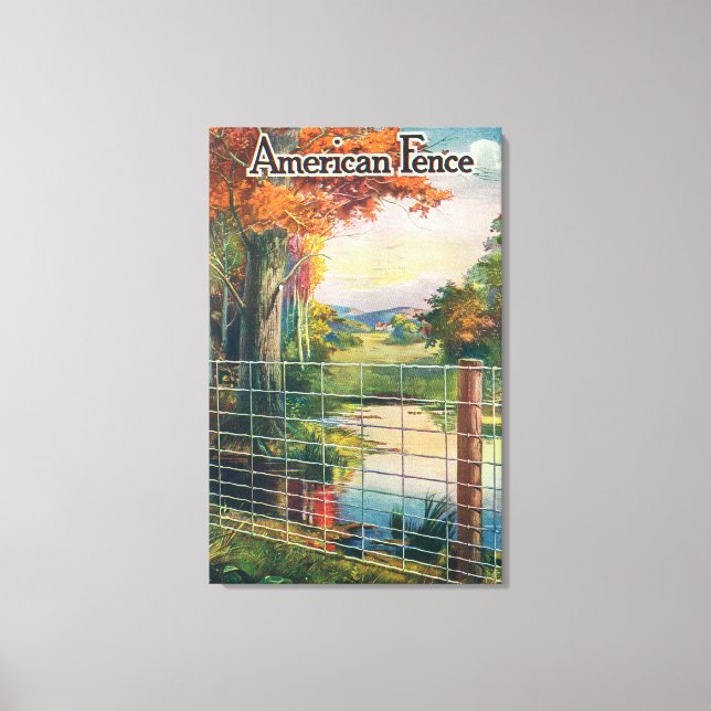 Toile American Steel & Wire Co Fence Road Scene (Recto)