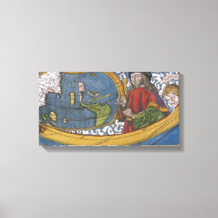 Toile Amerigo Vespucci Explorer sur une carte des Amériq
