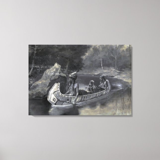 Toile Amérindien : Histoire de Hiawatha le guerrier et l (Recto)