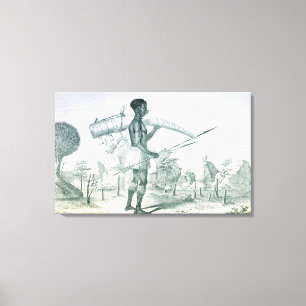 Toile Amérindien portant une défensive décorée d'éléphan