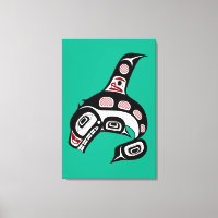 Amérindien Red Black Haida Art Killer Whale