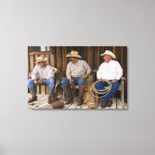 Toile Amérique du Nord, États-Unis. Cowboys se détendant