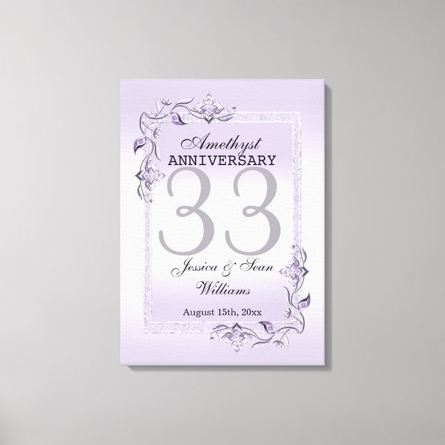 Toile Amethyst Gem & Parties scintillant 33e anniversair (Recto)
