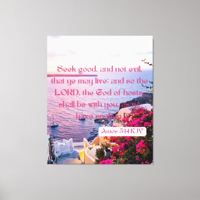 Toile Amos 5:14 Bible Verse KJV Pic Wall Art (Recto)