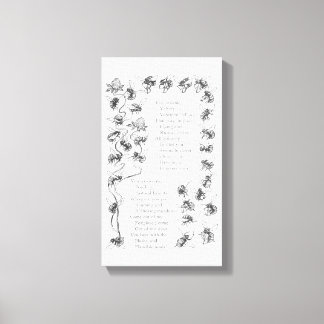 Toile Amour des abeilles - Image et poème vintage