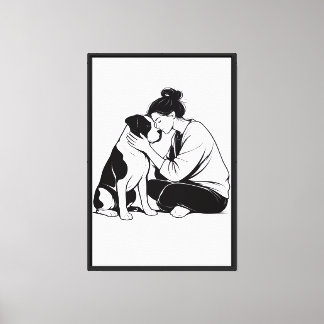 Toile Amour entre chien et propriétaire