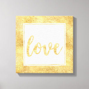 Toile Amour étincelant blanc d'or
