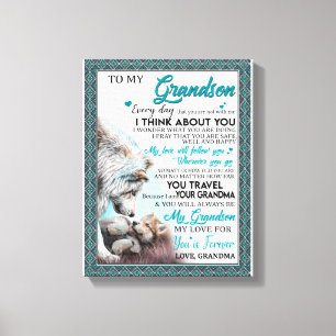 Toile Amour Grandson   Lettre à mon petit-fils de grand-