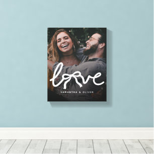 Toile Amour Moderne Couple Typographie Photo Personnalis