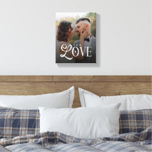 Toile Amour Moderne Initiale de Couple de Photo de Maria