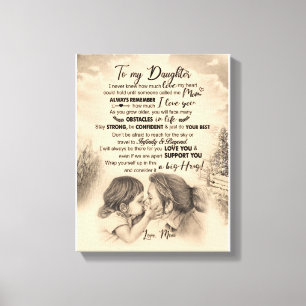 Toile Amoureux de la fille   À ma fille amour maman