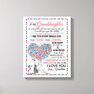 Toile Amoureux des petites filles  Lettre à ma petite-f