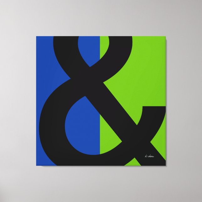 Toile Ampersand sur bleu et vert (Recto)