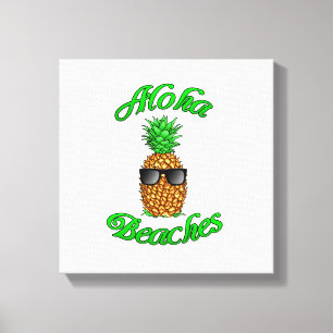 Toile Amusante plage d'Aloha à l'ananas hawaïen