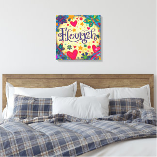 Toile Amusants Flourissant Inspirationnel Coeur Floral P