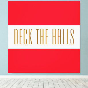 Toile Amusants Noël Rouge Blanc PONT LES HALLS Stripes