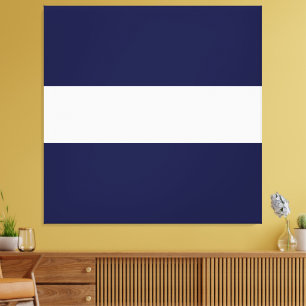 Toile Amusants Sporty Marine Bleu Blanc Large Stripes