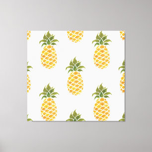 Toile Ananas peint à la main, arrière - plan aquarelle.