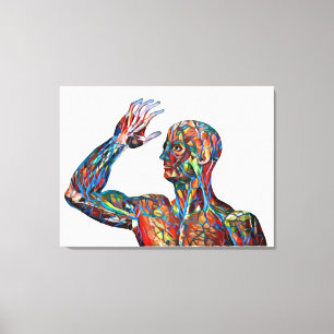 Toile anatomie humaine abstraite homme veines artères ar