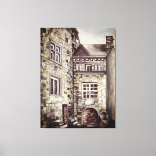 Toile Ancien château de Provence en aquarelle