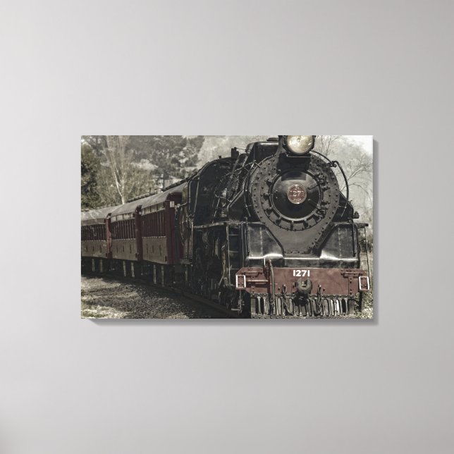 Toile Ancien moteur à vapeur Locomotive (Recto)