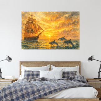 Toile Ancien Sunset de navire