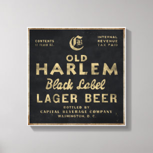 Toile Ancienne publicité pour la bière Lager Old Harlem 