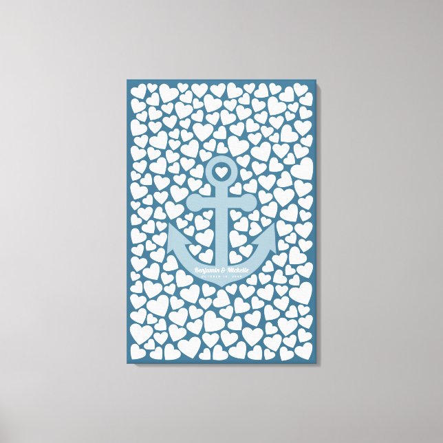 Toile Ancre Livre d'invité Canvas - 200 signatures (Recto)