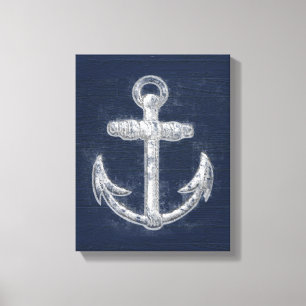 Toile Ancre nautique vintage