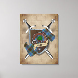 Toile Anderson Clan Badge Crossed Swords Canvas Imprimer